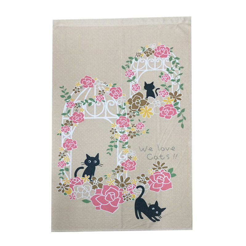 Japanese Style Door Flower Tapestry Doorway Closet Window Hanging